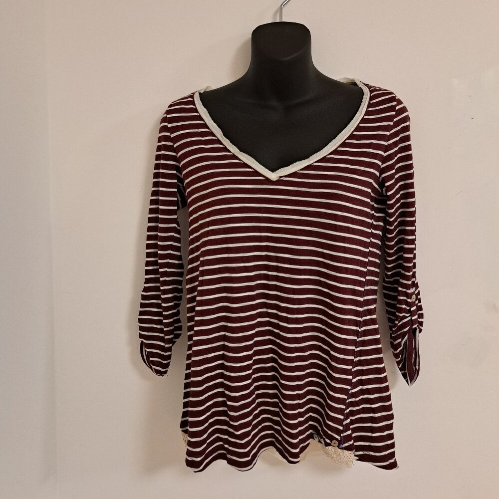 Anthropologie Striped Long Sleeve Top NWT Misses XS